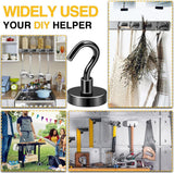DIYMAG Garage Storage Hooks 6 Pack, 30lbs 2025 Cruise Cabin Ship Essentials N52 Magnetic Hook Heavy Duty Strong Wall Mount Magnets Fridge for Classroom Wall Mount Kitchen Grills Silver - Homesidy.com