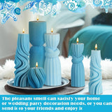 Threlaco 6 Pcs Pillar Candles Modern Aesthetic Ribbed Decorative Candle Set Cute Soy Wax Scented Ribbed Decor for Home(White,2.36 - 6.89 Inch) - Homesidy.com