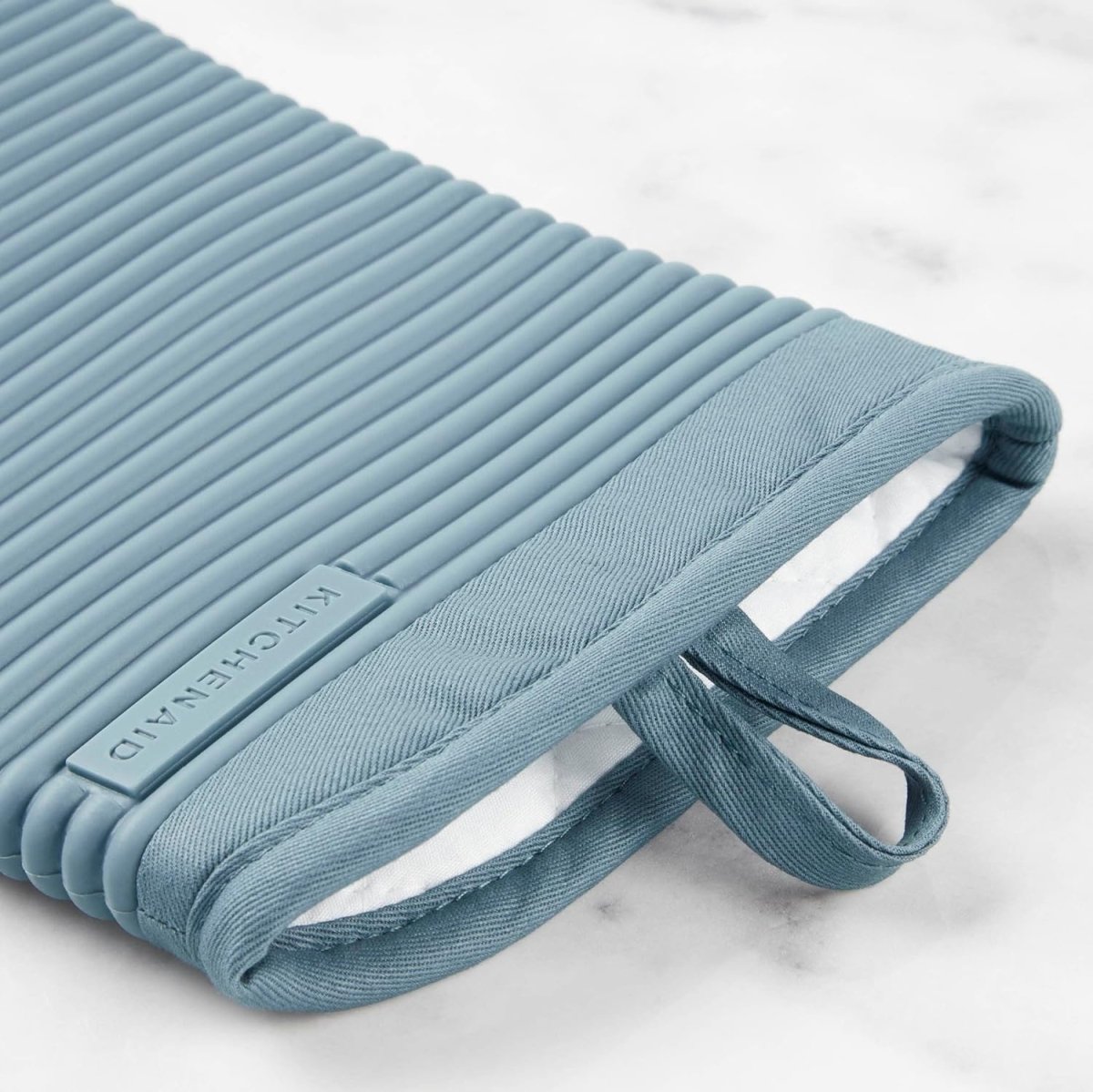 KITCHENAID Ribbed Soft Silicone Oven Mitt 2 - Pack Set, 7.5&34;x13&34;, Milkshake - Homesidy.com