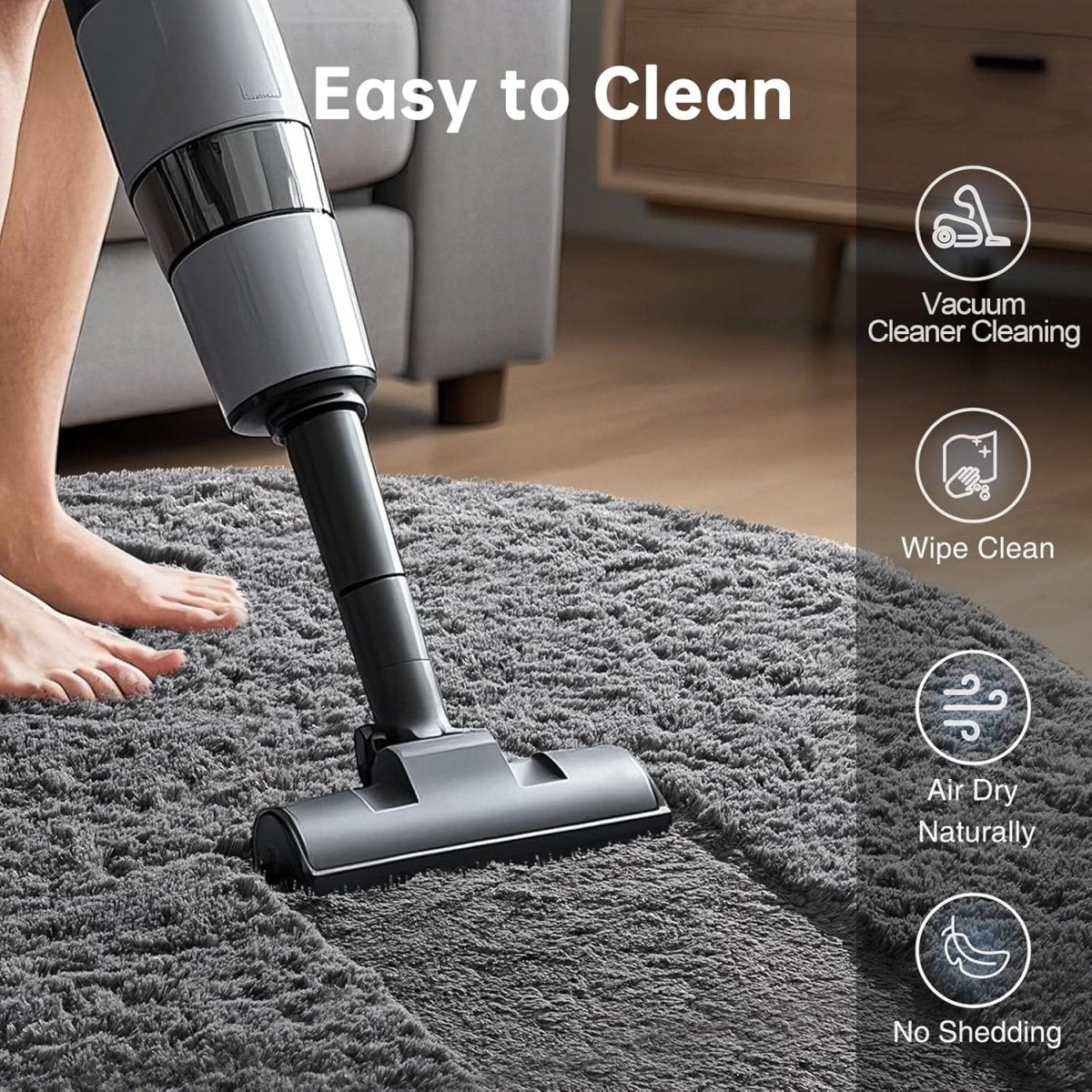 Ophanie Area Rugs for Living Room Bedroom, Upgrade Non - Slip Fluffy Soft Grey Shag Carpet, Indoor Floor Gray 4x6 Fuzzy Shaggy Living Room Plush Rug for Kids Home Dorm Decor Aesthetic - Homesidy.com