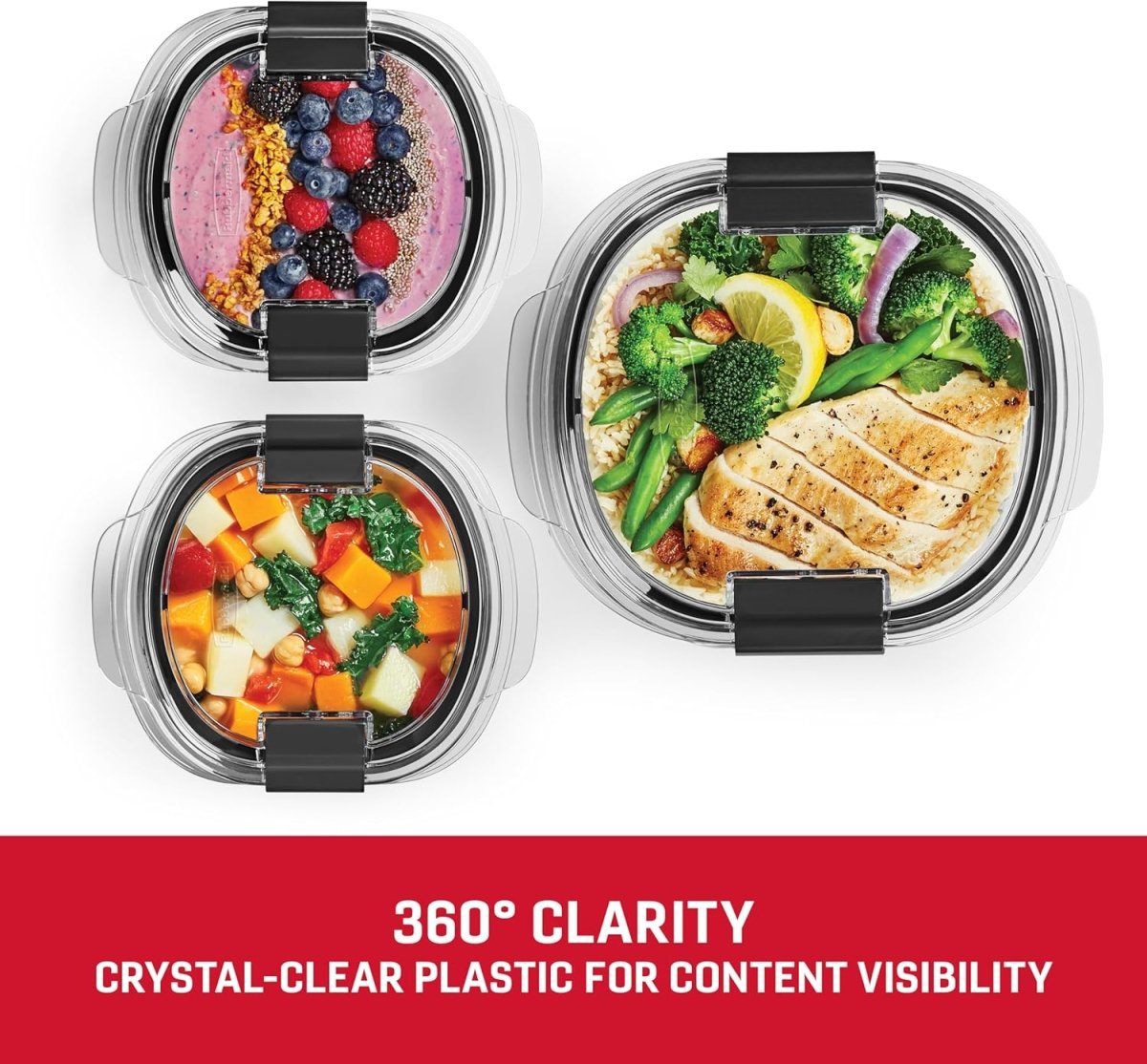 Rubbermaid Brilliance BPA - Free Airtight Food Storage Containers, 24 - Piece Set, Easy for Meal Prep, Lunch &amp; Leftovers - Homesidy.com