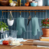KITCHENAID Ribbed Soft Silicone Oven Mitt 2 - Pack Set, 7.5&34;x13&34;, Milkshake - Homesidy.com