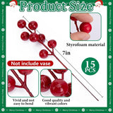 Watayo 60 Pcs Christmas Artificial Pine Branches with Red Berry Stems, 10.5&34; Faux Evergreen Norfolk Pine Cypress Leaves Stems, Fake Foliage Pine Needles Picks for DIY Craft Garland Home Decor - Homesidy.com