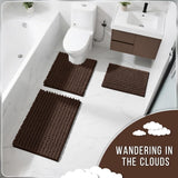 Yimobra Bathroom Rugs Non Slip Washable - Ultra Soft Absorbent Chenille Bath Mat, Quick Dry Shaggy Floor Carpet for Tub Shower, Gray Home Decor Accessories, 24x17 Inch - Homesidy.com