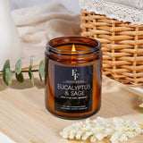 Eucalyptus &amp; Sage Scented Candles,Candles for Home Scented Aromatherapy Candles,Soy Wax Candle Gift for Women Men Amber Jar Candle, 7oz - Homesidy.com