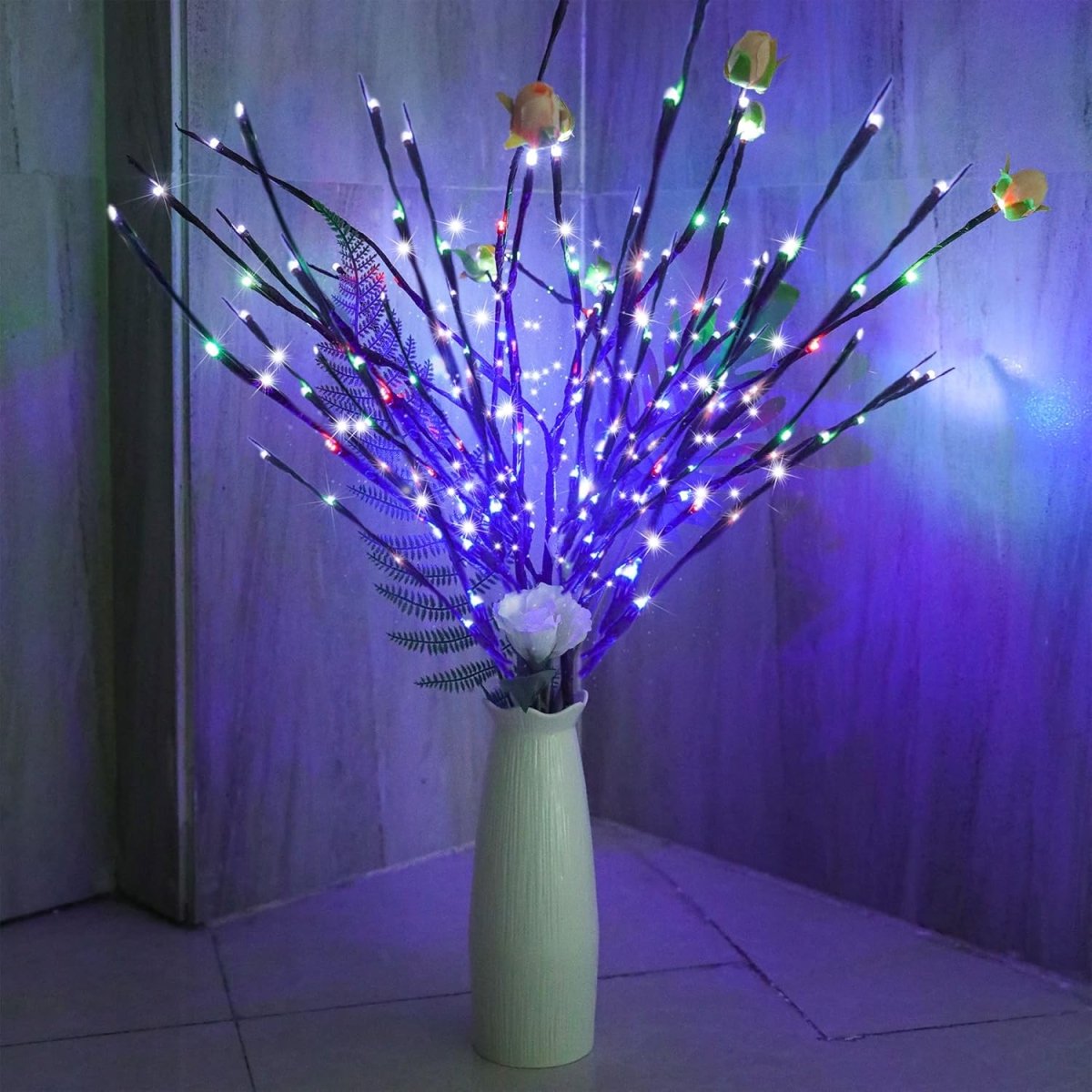 DK177 2 Pack Led Branch Light Battery Operated Lighted Branch Vase Filler Willow Tree Artificial Little Twig Power Brown 30 Inch 20 LED for Home Romantic Decoration, Warm White - Homesidy.com