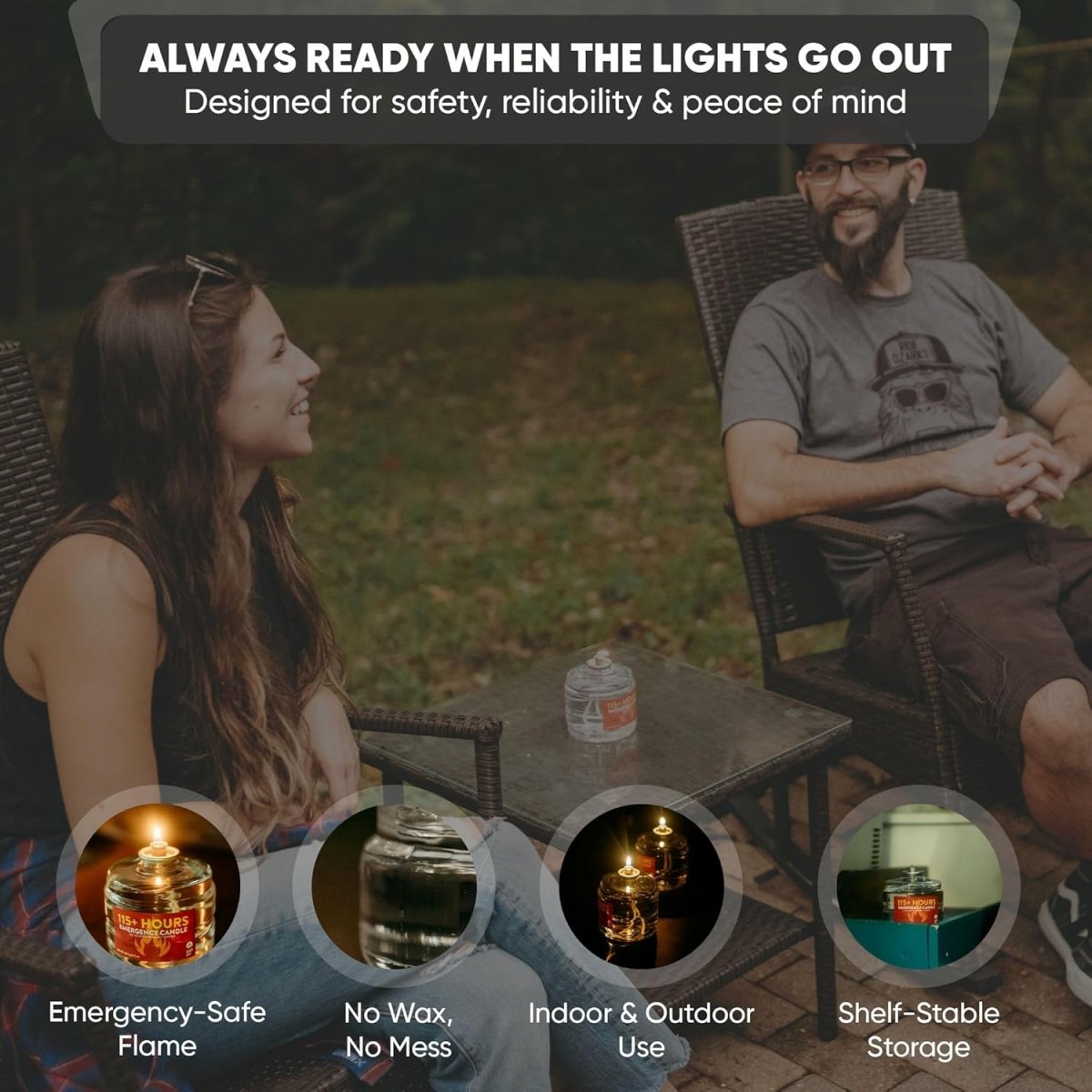 GasOne 115 Hours Emergency Candle Set – 8 - Pack Liquid Candles – Clean Burning, Unscented Long - Burning Candles for Ambient Lighting, Power Outages, Camping &amp; Blackouts - Homesidy.com