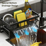 Lotgnimry Sponge Holder for Kitchen, Sink Caddy Organizer Rack for Kitchen Accessories, Soap Dispenser Countertop Organizer Essentials for Home (Black) - Homesidy.com