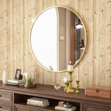 HARRITPURE Round Mirror 30 Black Wall Mounted Circle Mirrors Vanity Mirror with Brushed Aluminum Alloy Frame Modern Decoration for Bathroom, Living Room, Vanity, Bedroom, Entryway - Homesidy.com