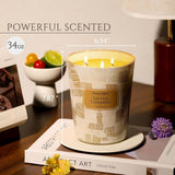 HomeLights Scented Candles for Women &amp; Men, 18oz Candle Jars Aromatherapy 4 - Wick Candle, Ideal for Rustic Modern Home Decor and Gifts, Blueberry Cheesecake - Homesidy.com