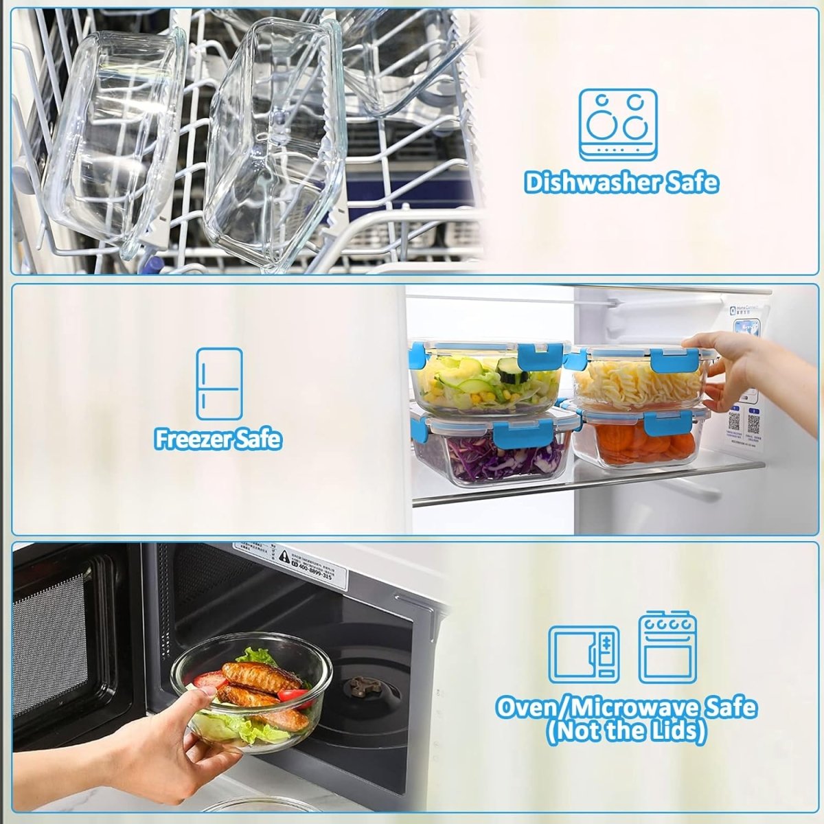 M MCIRCO 24 - Piece Glass Food Storage Containers with Upgraded Snap Locking Lids,Glass Meal Prep Containers Set - Airtight Lunch Containers, Microwave, Oven, Freezer and Dishwasher - Homesidy.com