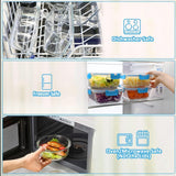 M MCIRCO 24 - Piece Glass Food Storage Containers with Upgraded Snap Locking Lids,Glass Meal Prep Containers Set - Airtight Lunch Containers, Microwave, Oven, Freezer and Dishwasher - Homesidy.com