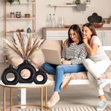 Ceramic Vases Set of 2,Modern Vases for Home Decor, White Boho Style for Living Room Kitchen Mantle Bedroom Dining Table Office Farmhouse Decorative Design - Homesidy.com