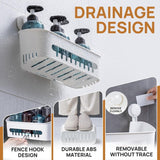 LEVERLOC Shower Caddy Suction Cup, Shower Organizer Removable Bathroom Shelf, Storage Suction Powerful Max Hold 22lbs Bathroom Caddy Waterproof Holder, White - Homesidy.com