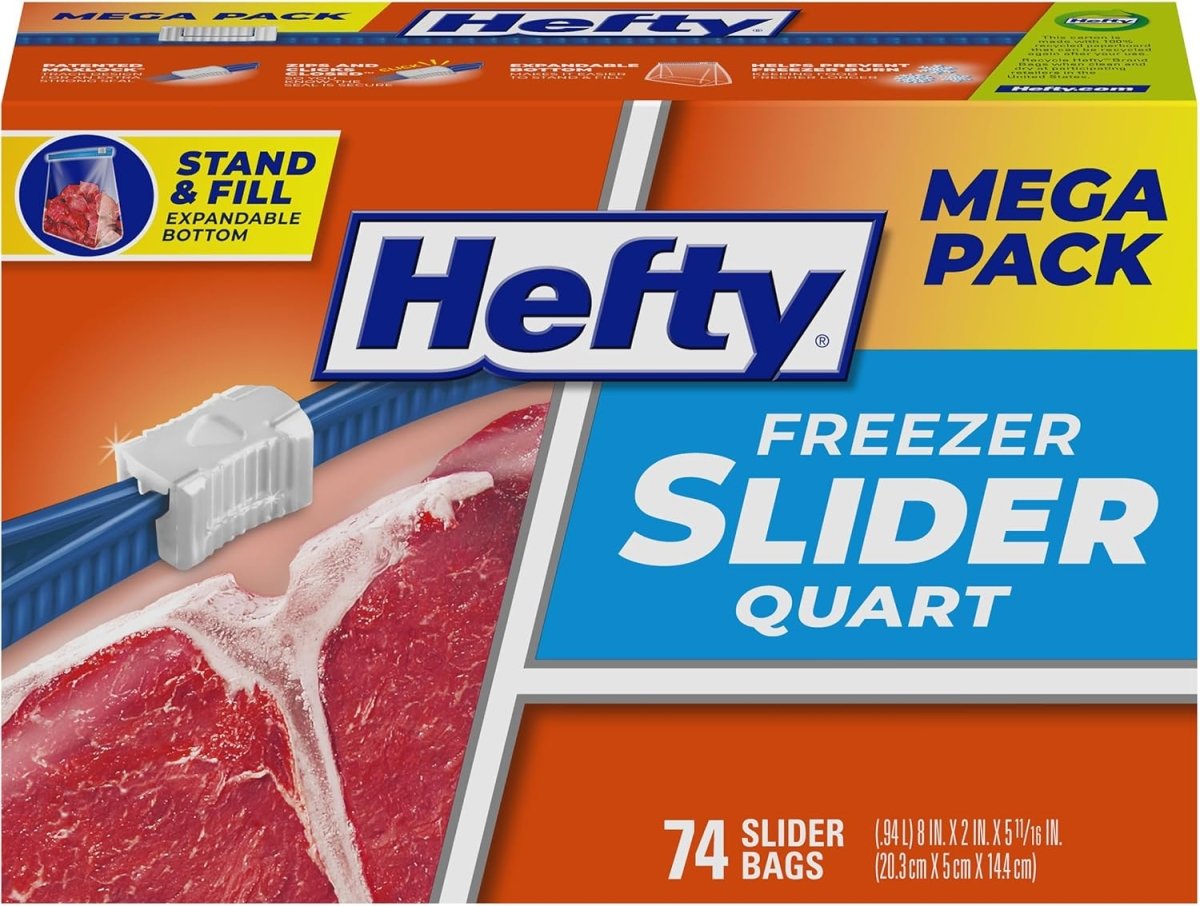 Hefty Slider Freezer Kitchen Storage Bags, Gallon Size, 56 Count - Homesidy.com