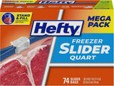 Hefty Slider Freezer Kitchen Storage Bags, Gallon Size, 56 Count - Homesidy.com