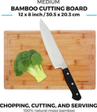 Bamboo Cutting Boards for Kitchen [Set of 3] Wood Cutting Board for Chopping Meat, Vegetables, Fruits, Cheese, Knife Friendly Serving Tray with Handles - Homesidy.com
