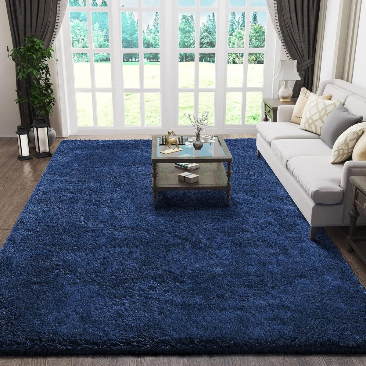 Ophanie Area Rugs for Living Room Bedroom, Upgrade Non - Slip Fluffy Soft Grey Shag Carpet, Indoor Floor Gray 4x6 Fuzzy Shaggy Living Room Plush Rug for Kids Home Dorm Decor Aesthetic - Homesidy.com