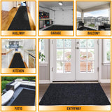 Ottomanson Hallway Runner Rug 2 x 6 Durable Non - Slip Mat with Scraper Pile for Indoor &amp; Outdoor Use - Ideal for Kitchen, Entryway, Patio &amp; Garage - High - Traffic Carpet, Black - Homesidy.com