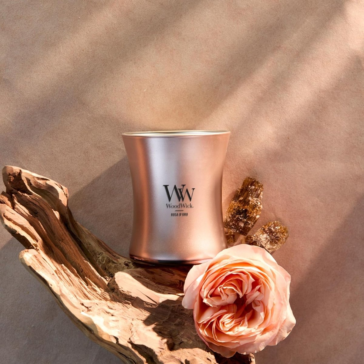 WoodWick Marine Amber Holiday Candle Gifts for Women and Men, 9.7 oz Precious Metals Collection with Crackling Wick - Homesidy.com