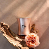 WoodWick Marine Amber Holiday Candle Gifts for Women and Men, 9.7 oz Precious Metals Collection with Crackling Wick - Homesidy.com