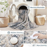 Area Rugs 6x9 Living Room: Washable Rug Modern Abstract Large Rug Soft Non Slip Neutral Rugs Stain Resistant Indoor Carpet for Bedroom Kitchen Dining Room Table Nursery Home Office Rugs(Beige,6x9) - Homesidy.com