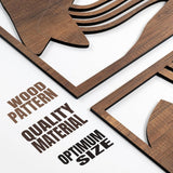 qmmp Modern Wooden Wall Sculptures - Set of 3 - MDF - Oak - Home Decor Accent - Large Wall Art for Living Room, Bedroom, Office - Easy Installation (Oak, Medium - Mountain and Sun, Unframed) - Homesidy.com