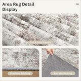 Soalmost Washable Area Rug 8x10, Large Soft Rugs for Living Room Vintage Beige Carpet 8x10 Area Rugs for Bedroom Dining Room Non - Slip Stain Resistant Under Table Rug - Homesidy.com