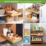 HOLDN’ STORAGE Bamboo Wooden Pull out Cabinet Organizer. 17&34; W x 21&34; D - Requires At Least a 18.25&34; W x 21&34; D.Cabinet Opening. W/Lifetime Limited Warranty. Bamboo Tray and Heavy gauge metal rails. - Homesidy.com