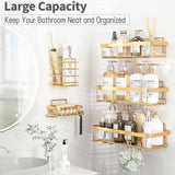 Liuoud 5 Pack Shower Caddy Organizer Rack Shelf for Inside Shower, Adhesive Bathroom Wall Storage Basket Rustproof Stainless Steel Shampoo Holder, Girly Bathroom Accessory Decor Set, Pink - Homesidy.com