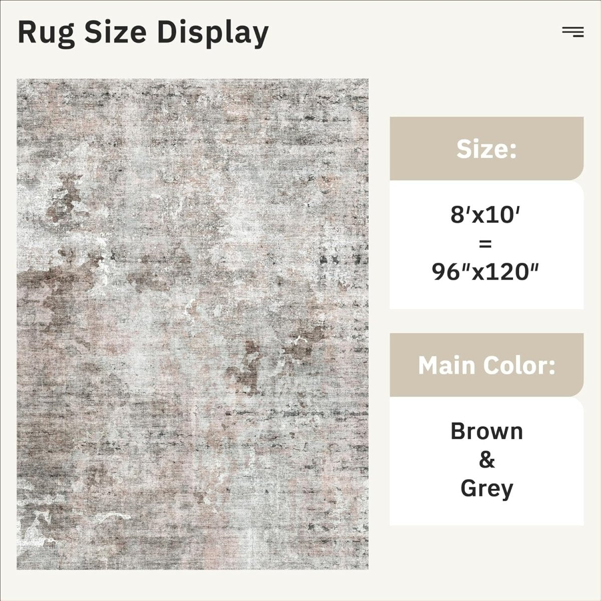Soalmost Washable Area Rug 8x10, Large Soft Rugs for Living Room Vintage Beige Carpet 8x10 Area Rugs for Bedroom Dining Room Non - Slip Stain Resistant Under Table Rug - Homesidy.com