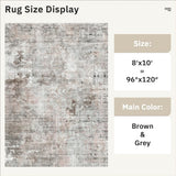 Soalmost Washable Area Rug 8x10, Large Soft Rugs for Living Room Vintage Beige Carpet 8x10 Area Rugs for Bedroom Dining Room Non - Slip Stain Resistant Under Table Rug - Homesidy.com