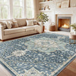 AMADA HOMEFURNISHING 8x10 Washable Area Rug, Low - Profile Large Area Rug with Non - Slip Backing &amp; Durable Edge Binding, Vintage Large Rugs for Living Room, Bedroom, Dinning Room - Homesidy.com