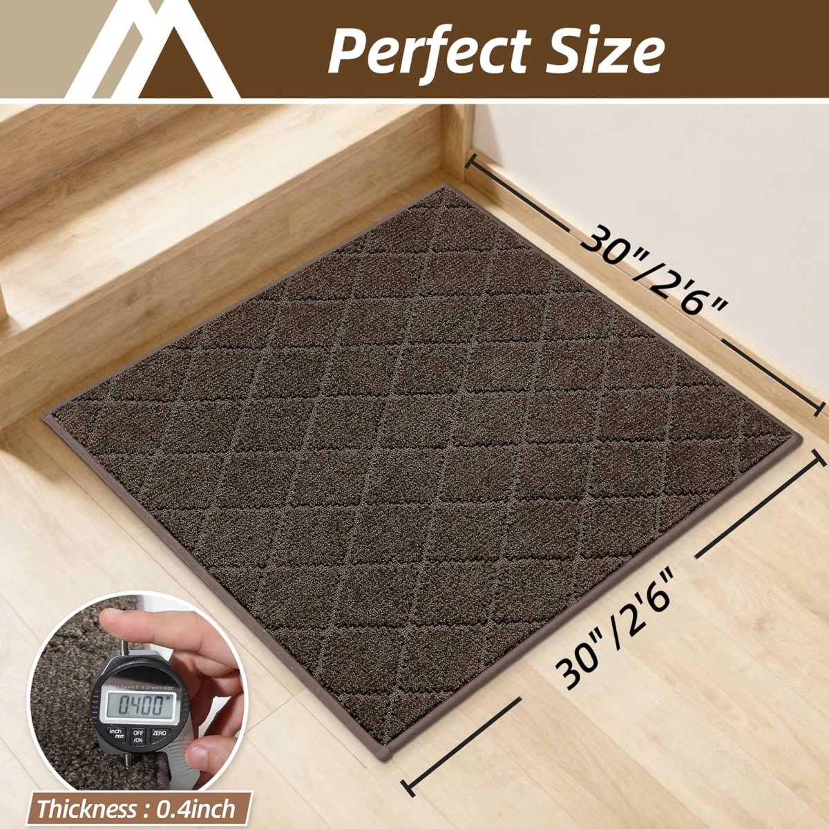 COSY HOMEER Edging Stair Treads Non - Slip Carpet Mat 28inX9in Indoor Stair Runners for Wooden Steps, Edging Stair Rugs for Kids and Dogs, 100% Polyester TPE Backing (15pc, Beige) - Homesidy.com