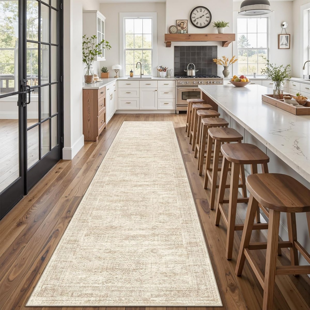 Soalmost Washable Area Rug 8x10, Large Soft Rugs for Living Room Vintage Beige Carpet 8x10 Area Rugs for Bedroom Dining Room Non - Slip Stain Resistant Under Table Rug - Homesidy.com