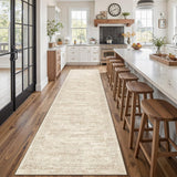 Soalmost Washable Area Rug 8x10, Large Soft Rugs for Living Room Vintage Beige Carpet 8x10 Area Rugs for Bedroom Dining Room Non - Slip Stain Resistant Under Table Rug - Homesidy.com