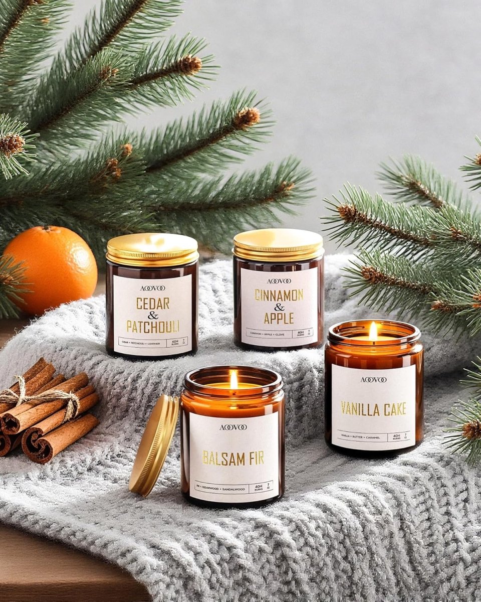 AOOVOO Scented Candles - 4PC Candle Set, 36 oz Soy Candles, Soy Candle for Home Scented, Lavender/Vanilla/Eucalyptus/Sage - Homesidy.com