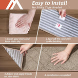 COSY HOMEER Edging Stair Treads Non - Slip Carpet Mat 28inX9in Indoor Stair Runners for Wooden Steps, Edging Stair Rugs for Kids and Dogs, 100% Polyester TPE Backing (15pc, Beige) - Homesidy.com