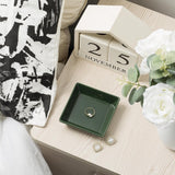 Mecaikru Ceramic Trinket Dish, Ring Tray, Decorative Jewelry Dish for Earrings Necklaces Watch Keys, for Women, White Green - Homesidy.com