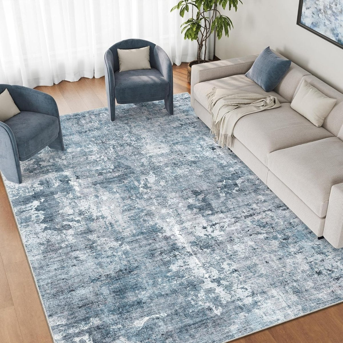 Soalmost Washable Area Rug 8x10, Large Soft Rugs for Living Room Vintage Beige Carpet 8x10 Area Rugs for Bedroom Dining Room Non - Slip Stain Resistant Under Table Rug - Homesidy.com