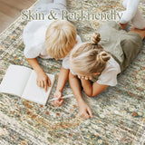 Soalmost Washable Area Rug 8x10, Large Soft Rugs for Living Room Vintage Beige Carpet 8x10 Area Rugs for Bedroom Dining Room Non - Slip Stain Resistant Under Table Rug - Homesidy.com