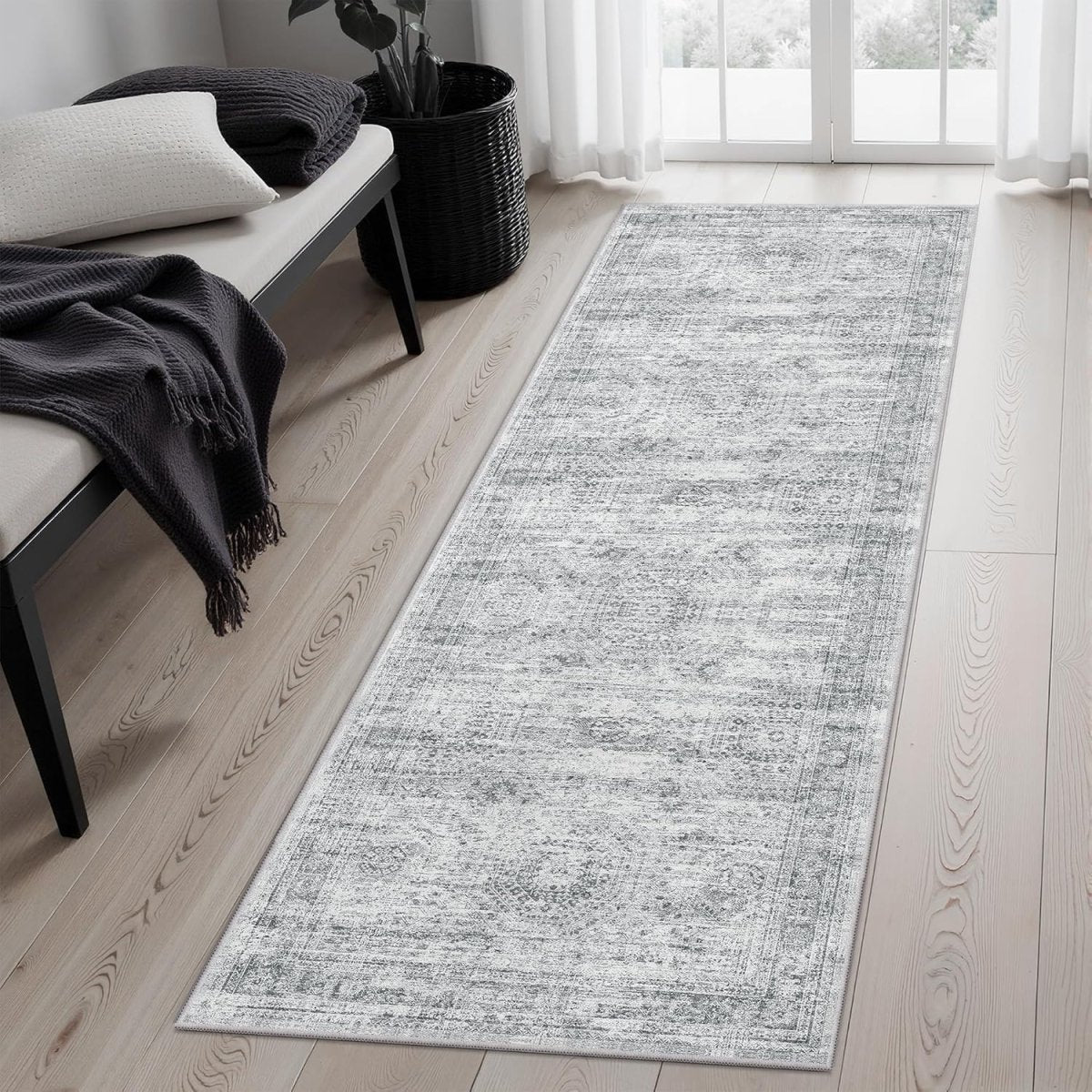 Soalmost Washable Area Rug 8x10, Large Soft Rugs for Living Room Vintage Beige Carpet 8x10 Area Rugs for Bedroom Dining Room Non - Slip Stain Resistant Under Table Rug - Homesidy.com