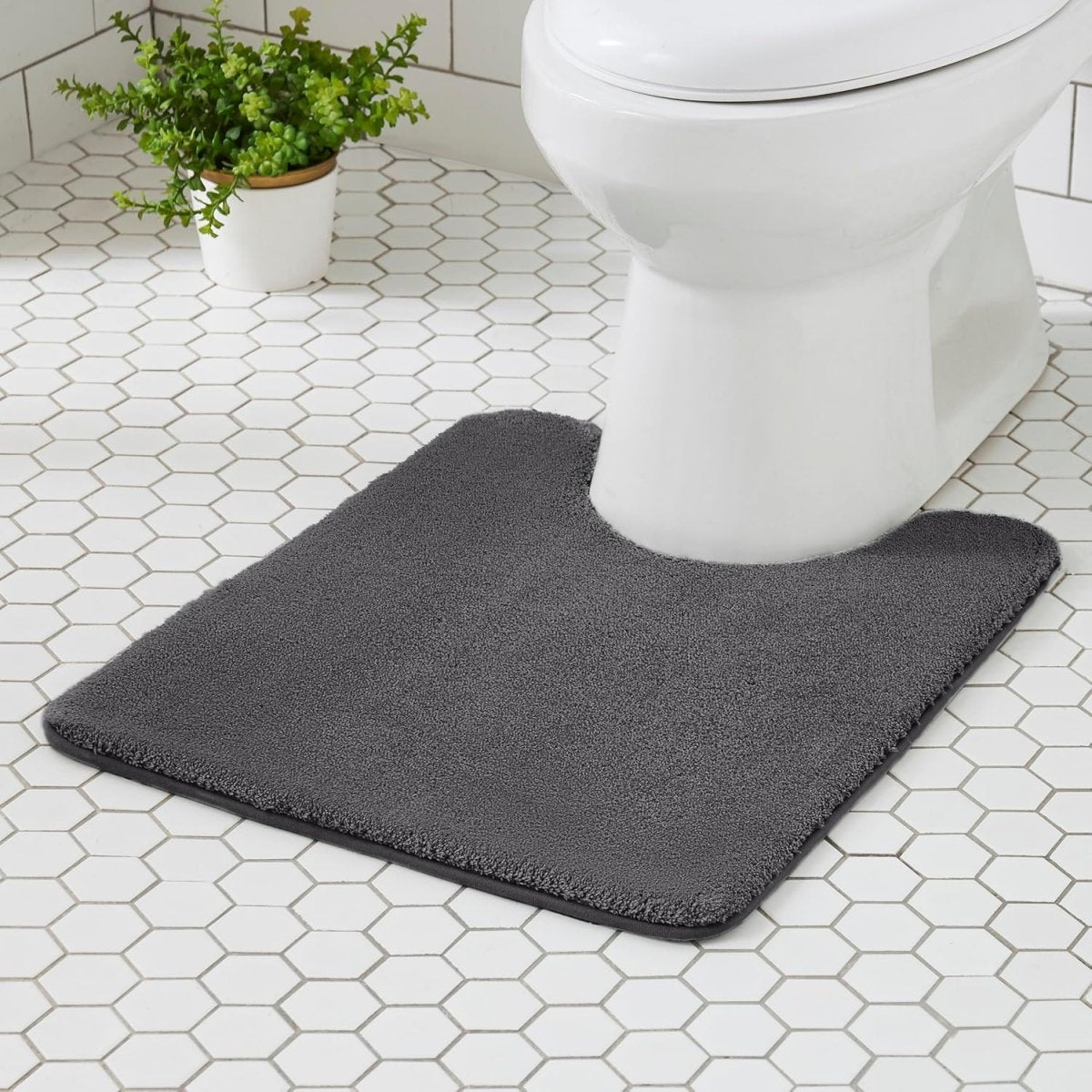 MINIDEAR Bathroom Rugs 24x17 Light Grey - Thick Elastic Foam Bath Mat, Ultra Soft &amp; Plush Fluffy, Non - Slip, Quick Dry, Absorbent Washable Floor Microfiber Mat for Tub, Home Decor Accessories - Homesidy.com
