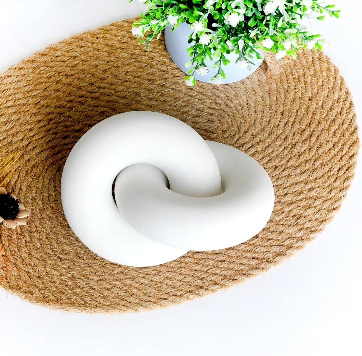 YiLiiod Wood Coffee Table Decor for Living Room, Hand Carved Chain Link Decoration, Modern Farmhouse and Boho Style Object - Homesidy.com