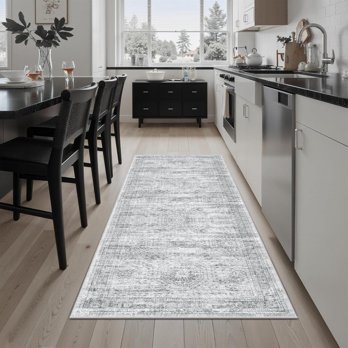 Soalmost Washable Area Rug 8x10, Large Soft Rugs for Living Room Vintage Beige Carpet 8x10 Area Rugs for Bedroom Dining Room Non - Slip Stain Resistant Under Table Rug - Homesidy.com