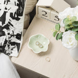 Mecaikru Ceramic Trinket Dish, Ring Tray, Decorative Jewelry Dish for Earrings Necklaces Watch Keys, for Women, White Green - Homesidy.com