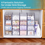 Vtopmart 4 Pack Small Clear Stackable Storage Drawers,Acrylic Bathroom Makeup Organizer,Plastic Storage Bins For Vanity, Undersink, Kitchen Cabinets, Pantry, Home Organization - Homesidy.com