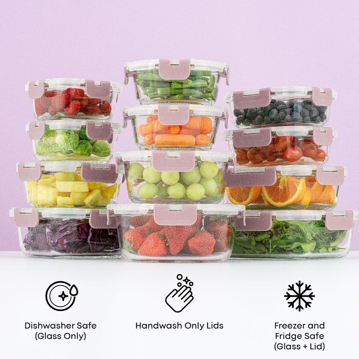 JoyJolt 24pc Borosilicate Glass Storage Containers with Lids | 12 Airtight/Freezer Safe Food Storage Containers for Pantry and Kitchen | Meal Prep Container for Lunch | Glass Tupperware Set - Homesidy.com