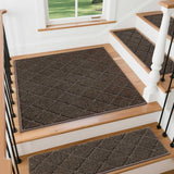 COSY HOMEER Edging Stair Treads Non - Slip Carpet Mat 28inX9in Indoor Stair Runners for Wooden Steps, Edging Stair Rugs for Kids and Dogs, 100% Polyester TPE Backing (15pc, Beige) - Homesidy.com
