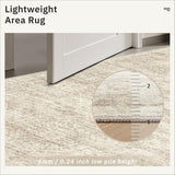 Soalmost Washable Area Rug 8x10, Large Soft Rugs for Living Room Vintage Beige Carpet 8x10 Area Rugs for Bedroom Dining Room Non - Slip Stain Resistant Under Table Rug - Homesidy.com
